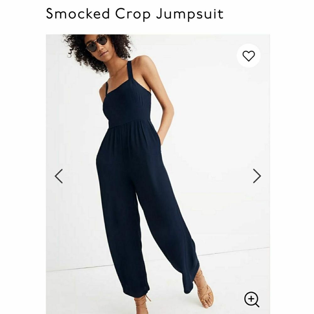 Smocked Cropped Jumpsuit